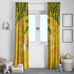 Custom Australia Matildas Window Curtain National Color Indigenous Art