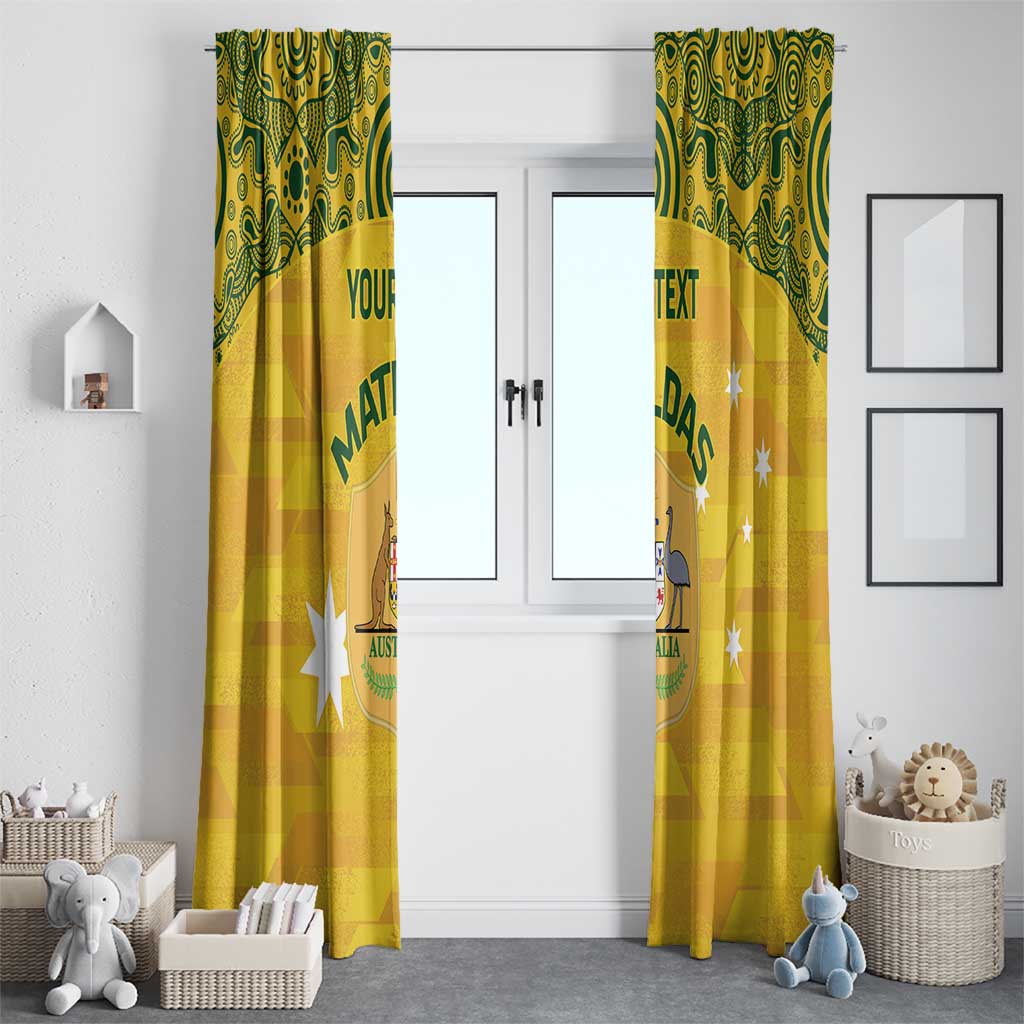 Custom Australia Matildas Window Curtain National Color Indigenous Art