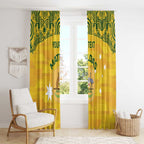 Custom Australia Matildas Window Curtain National Color Indigenous Art
