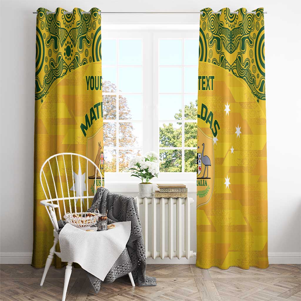 Custom Australia Matildas Window Curtain National Color Indigenous Art