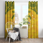 Custom Australia Matildas Window Curtain National Color Indigenous Art