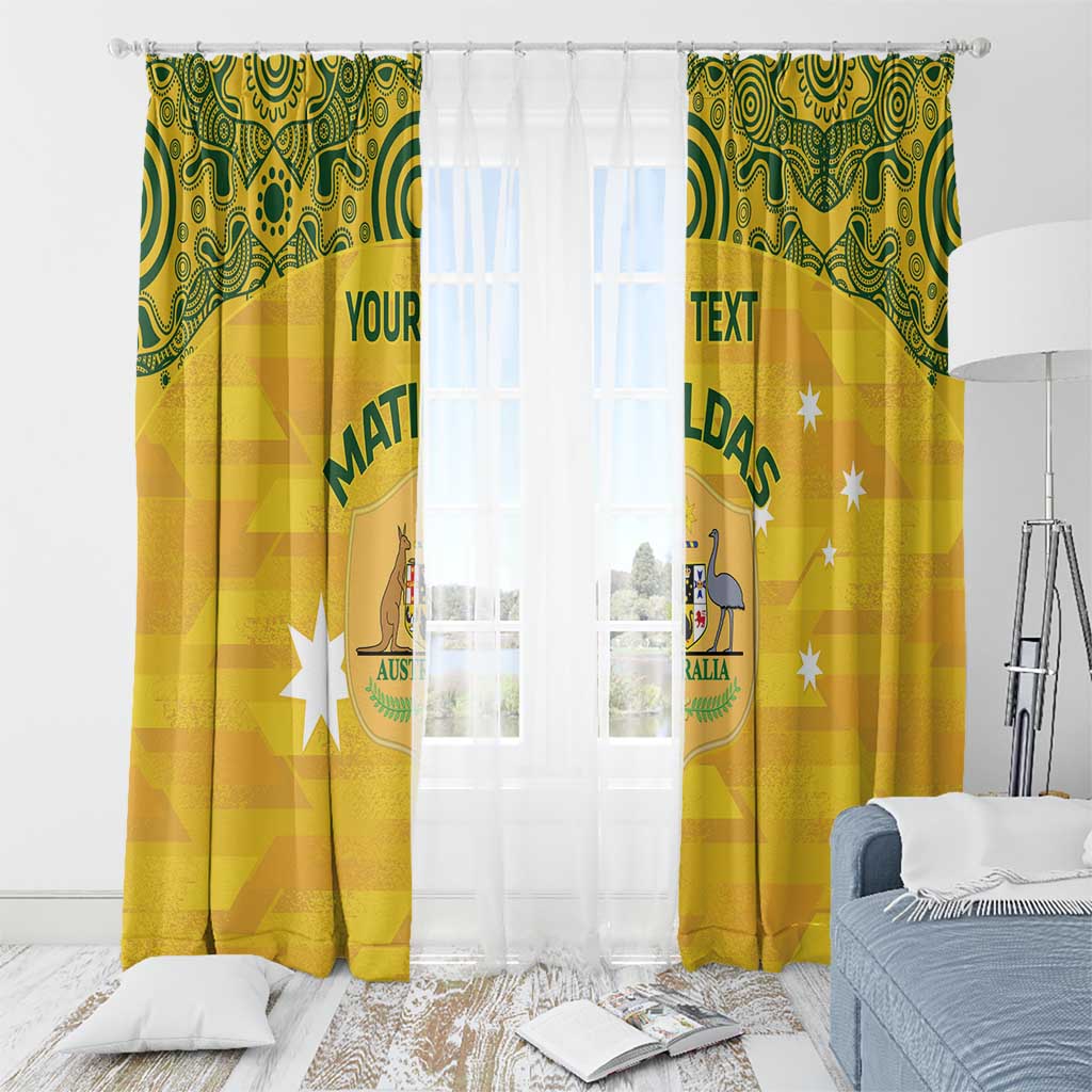 Custom Australia Matildas Window Curtain National Color Indigenous Art
