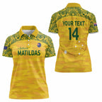 Custom Australia Matildas Women Polo Shirt National Color Indigenous Art