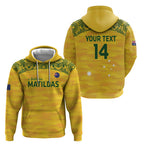 Custom Australia Matildas Zip Hoodie National Color Indigenous Art