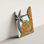 Custom Fiji And Australia Rugby Canvas Wall Art Fijian Palm Tree Mix Aussie Kangaroo