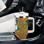 Fiji And Australia Rugby Tumbler With Handle Fijian Palm Tree Mix Aussie Kangaroo