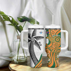 Fiji And Australia Rugby Tumbler With Handle Fijian Palm Tree Mix Aussie Kangaroo