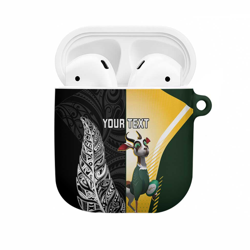 New Zealand and South Africa Rugby Custom AirPods Case Maori Silver Fern Springbok Together - Aussie Hoodie