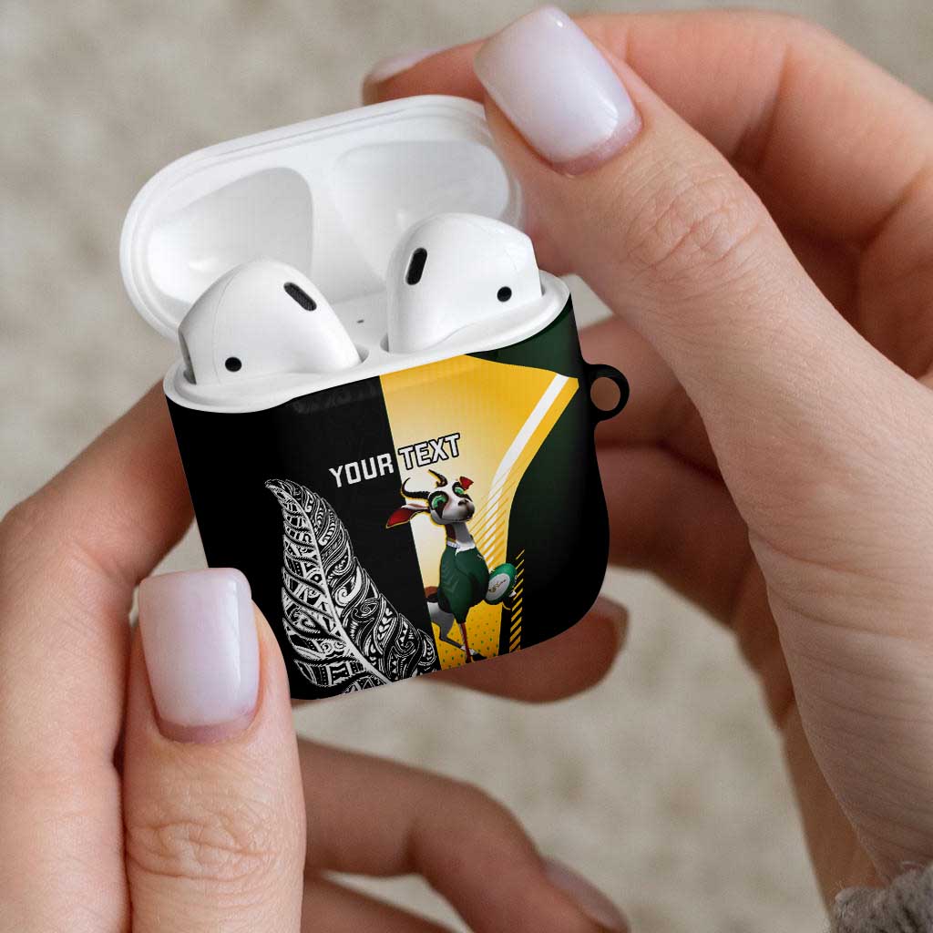 New Zealand and South Africa Rugby Custom AirPods Case Maori Silver Fern Springbok Together - Aussie Hoodie