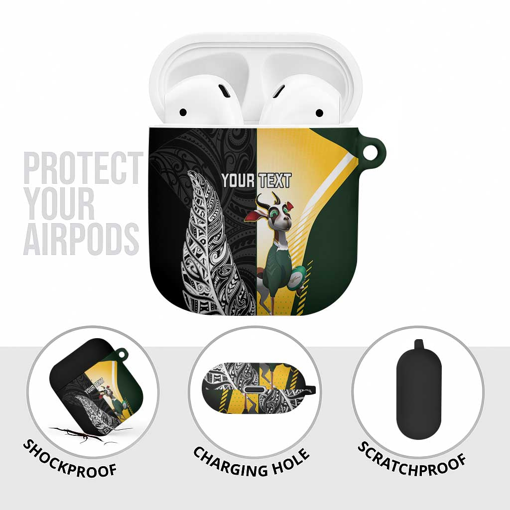 New Zealand and South Africa Rugby Custom AirPods Case Maori Silver Fern Springbok Together - Aussie Hoodie