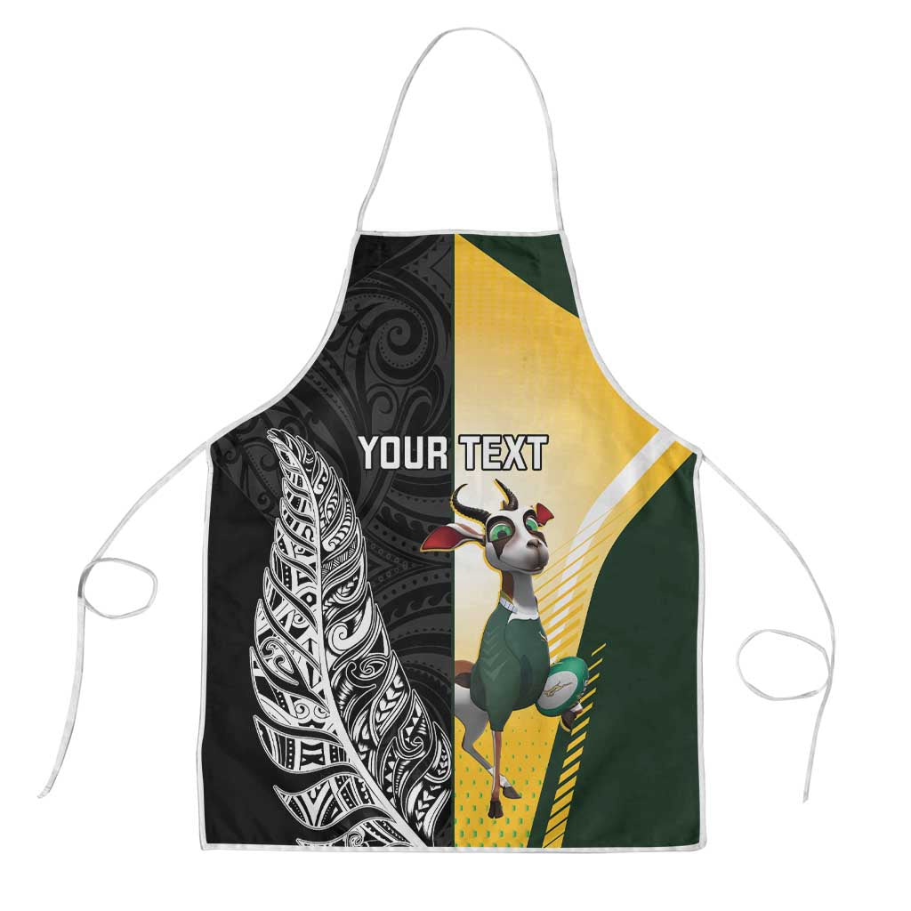 New Zealand and South Africa Rugby Custom Apron Maori Silver Fern Springbok Together - Aussie Hoodie