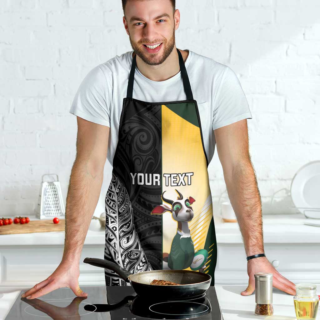 New Zealand and South Africa Rugby Custom Apron Maori Silver Fern Springbok Together - Aussie Hoodie