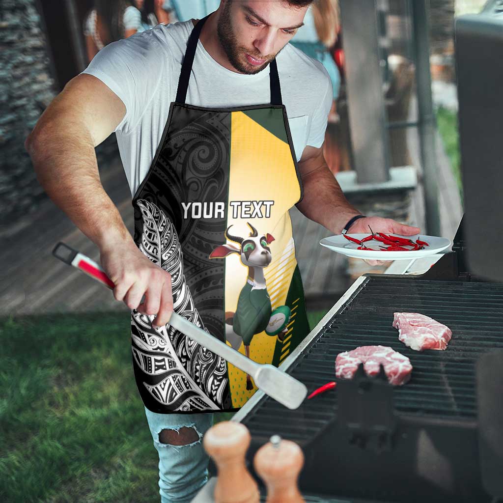 New Zealand and South Africa Rugby Custom Apron Maori Silver Fern Springbok Together - Aussie Hoodie