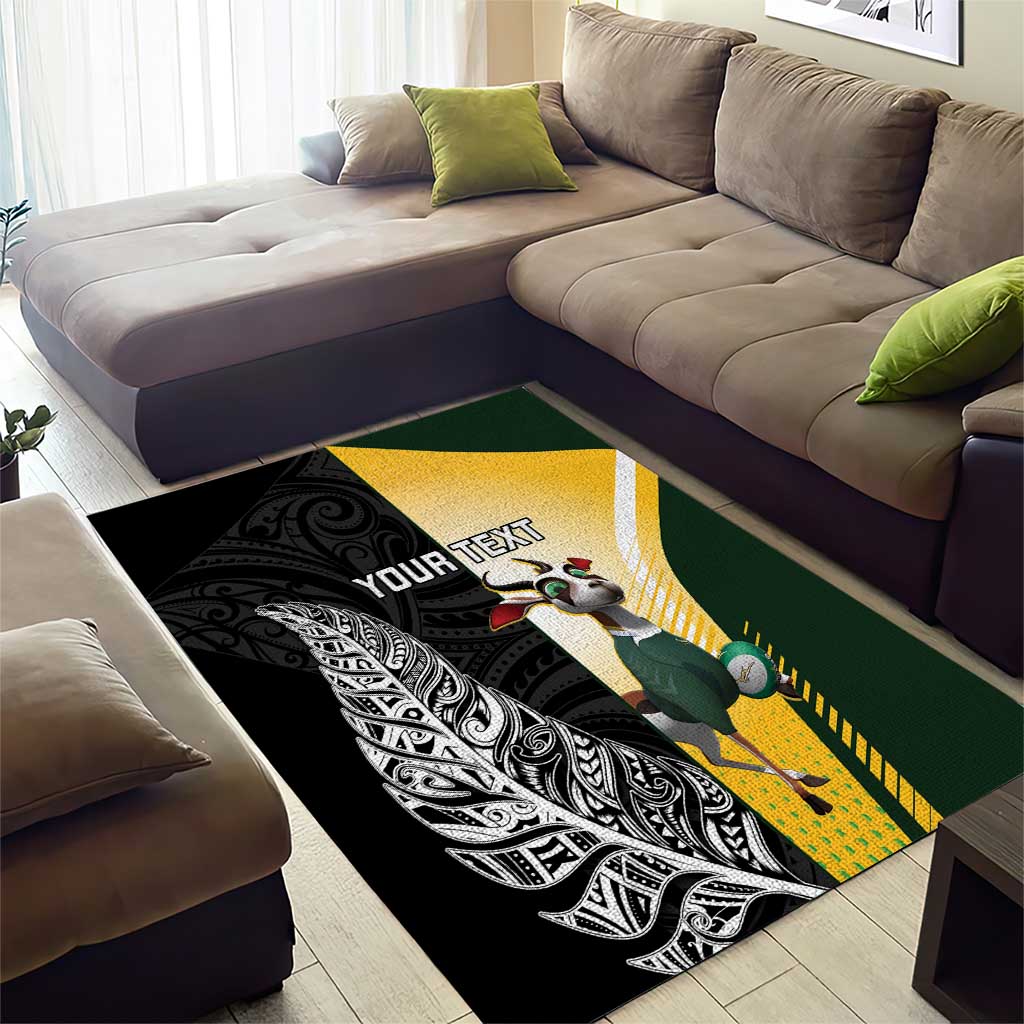 New Zealand and South Africa Rugby Custom Area Rug Maori Silver Fern Springbok Together - Aussie Hoodie