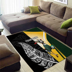 New Zealand and South Africa Rugby Custom Area Rug Maori Silver Fern Springbok Together - Aussie Hoodie