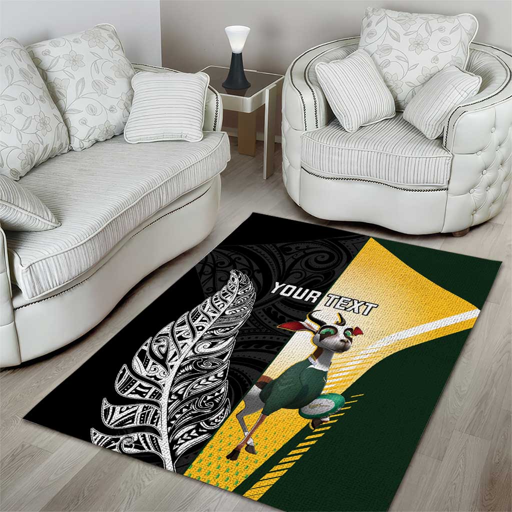 New Zealand and South Africa Rugby Custom Area Rug Maori Silver Fern Springbok Together - Aussie Hoodie