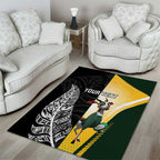 New Zealand and South Africa Rugby Custom Area Rug Maori Silver Fern Springbok Together - Aussie Hoodie