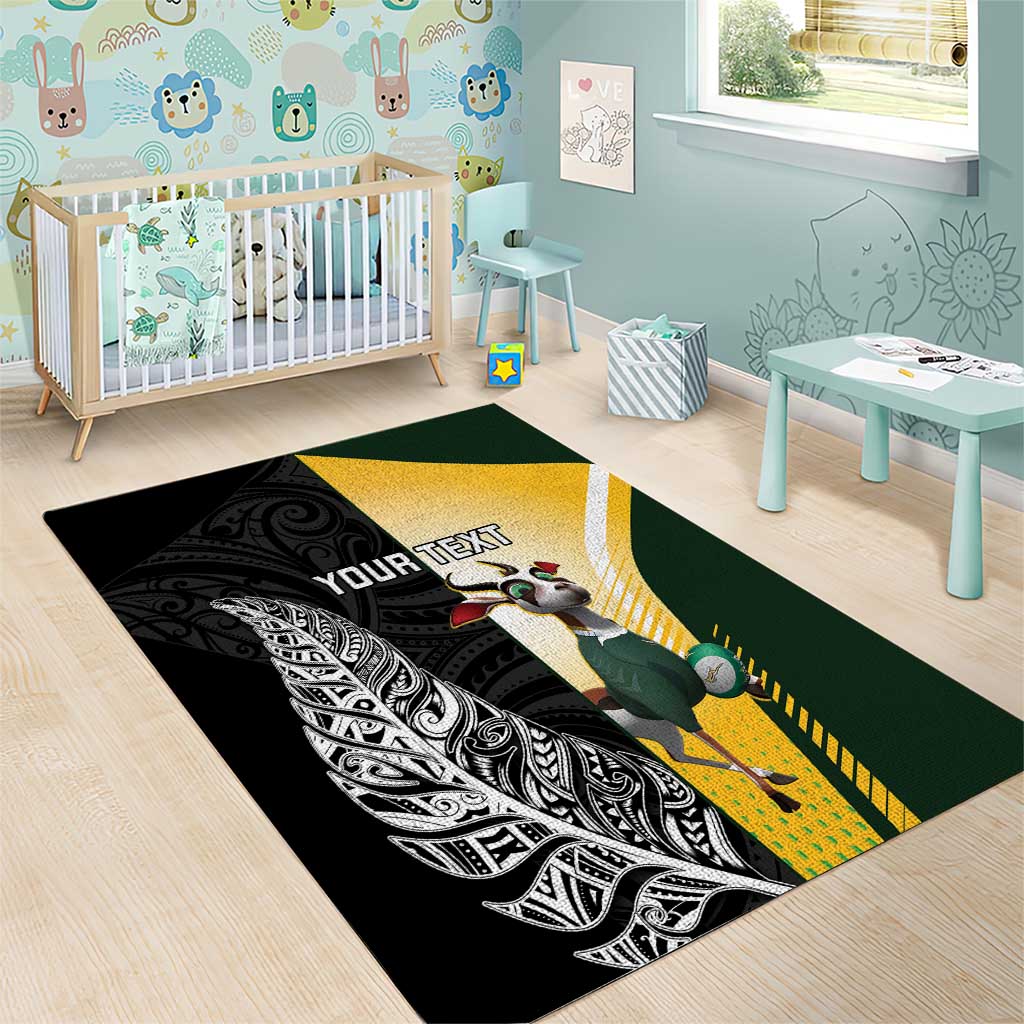 New Zealand and South Africa Rugby Custom Area Rug Maori Silver Fern Springbok Together - Aussie Hoodie