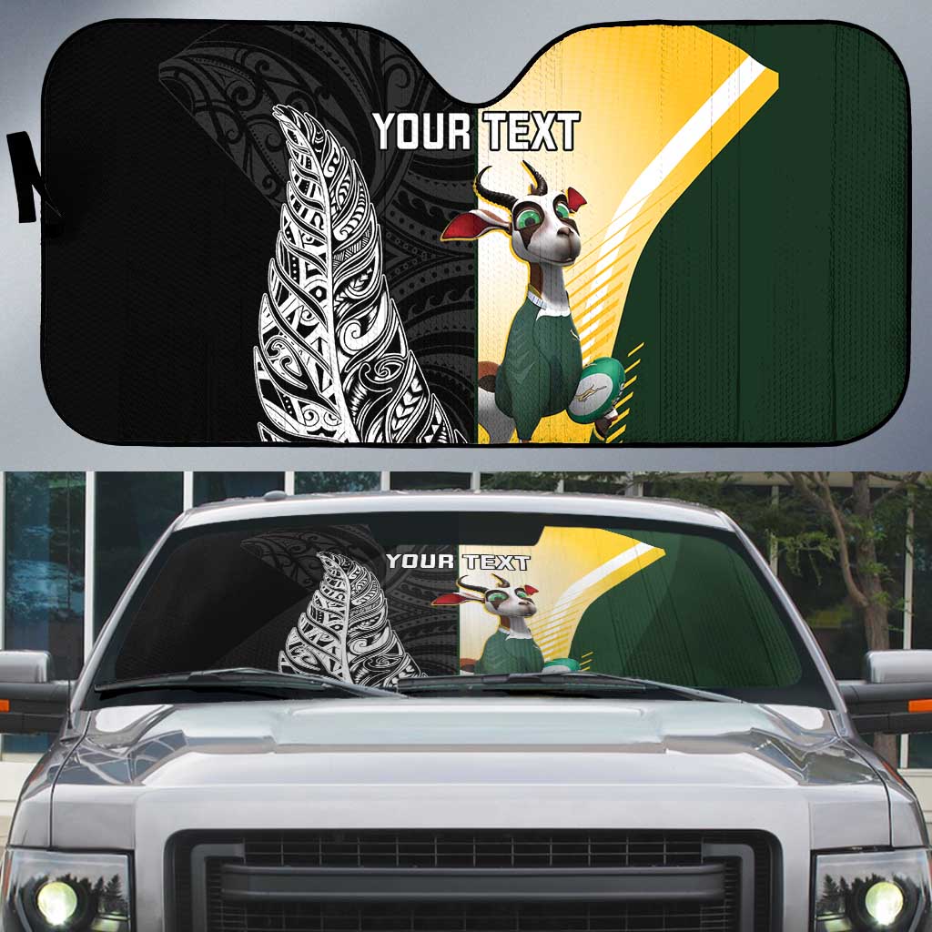 New Zealand and South Africa Rugby Custom Auto Sun Shade Maori Silver Fern Springbok Together - Aussie Hoodie