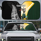 New Zealand and South Africa Rugby Custom Auto Sun Shade Maori Silver Fern Springbok Together - Aussie Hoodie