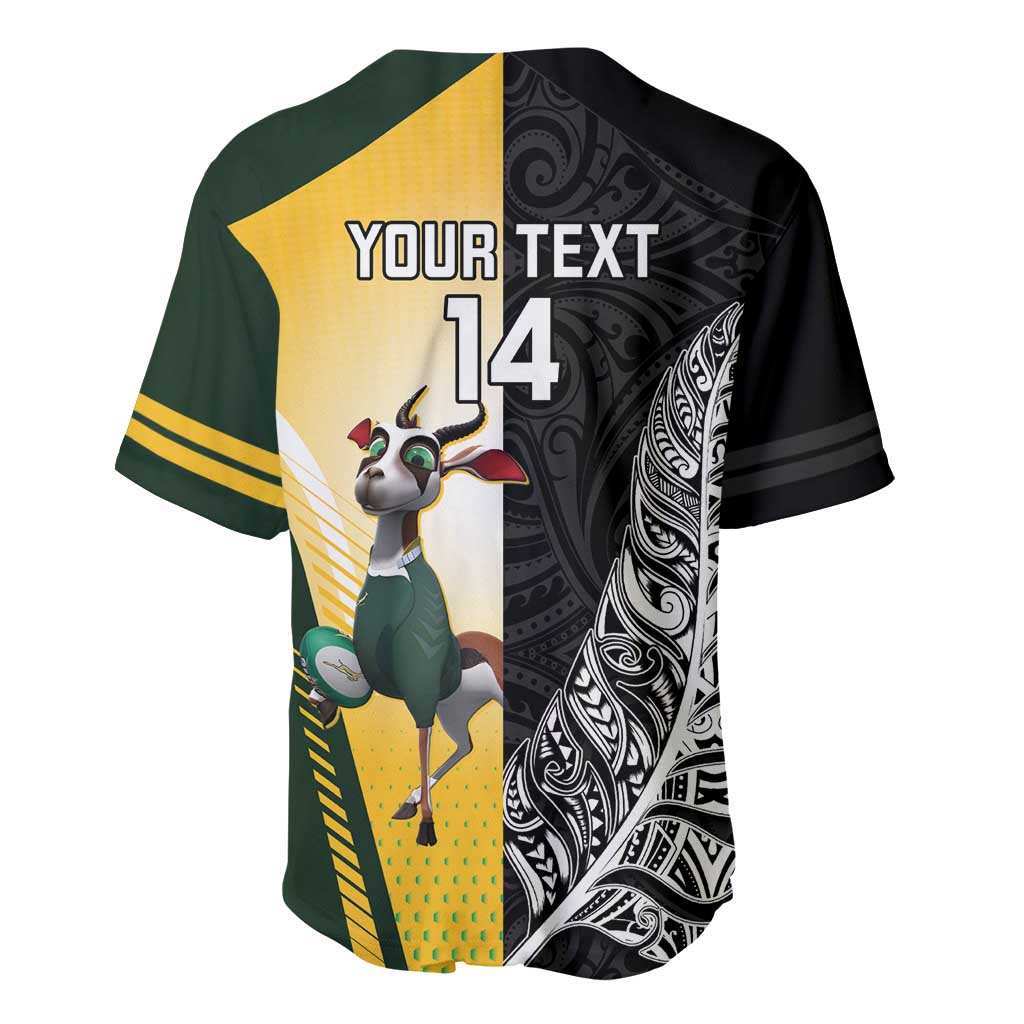 New Zealand and South Africa Rugby Custom Baseball Jersey Maori Silver Fern Springbok Together - Aussie Hoodie