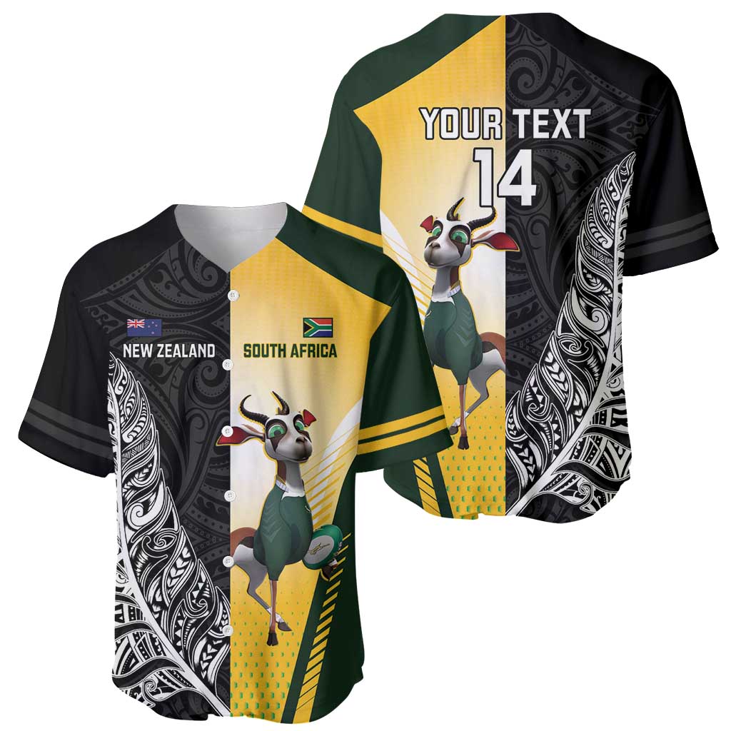New Zealand and South Africa Rugby Custom Baseball Jersey Maori Silver Fern Springbok Together - Aussie Hoodie