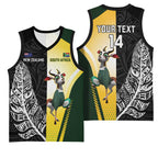 New Zealand and South Africa Rugby Custom Basketball Jersey Maori Silver Fern Springbok Together - Aussie Hoodie