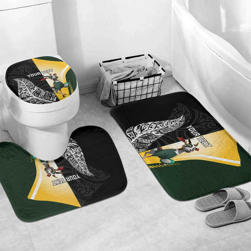 New Zealand and South Africa Rugby Custom Bathroom Set Maori Silver Fern Springbok Together - Aussie Hoodie