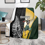New Zealand and South Africa Rugby Custom Blanket Maori Silver Fern Springbok Together - Aussie Hoodie