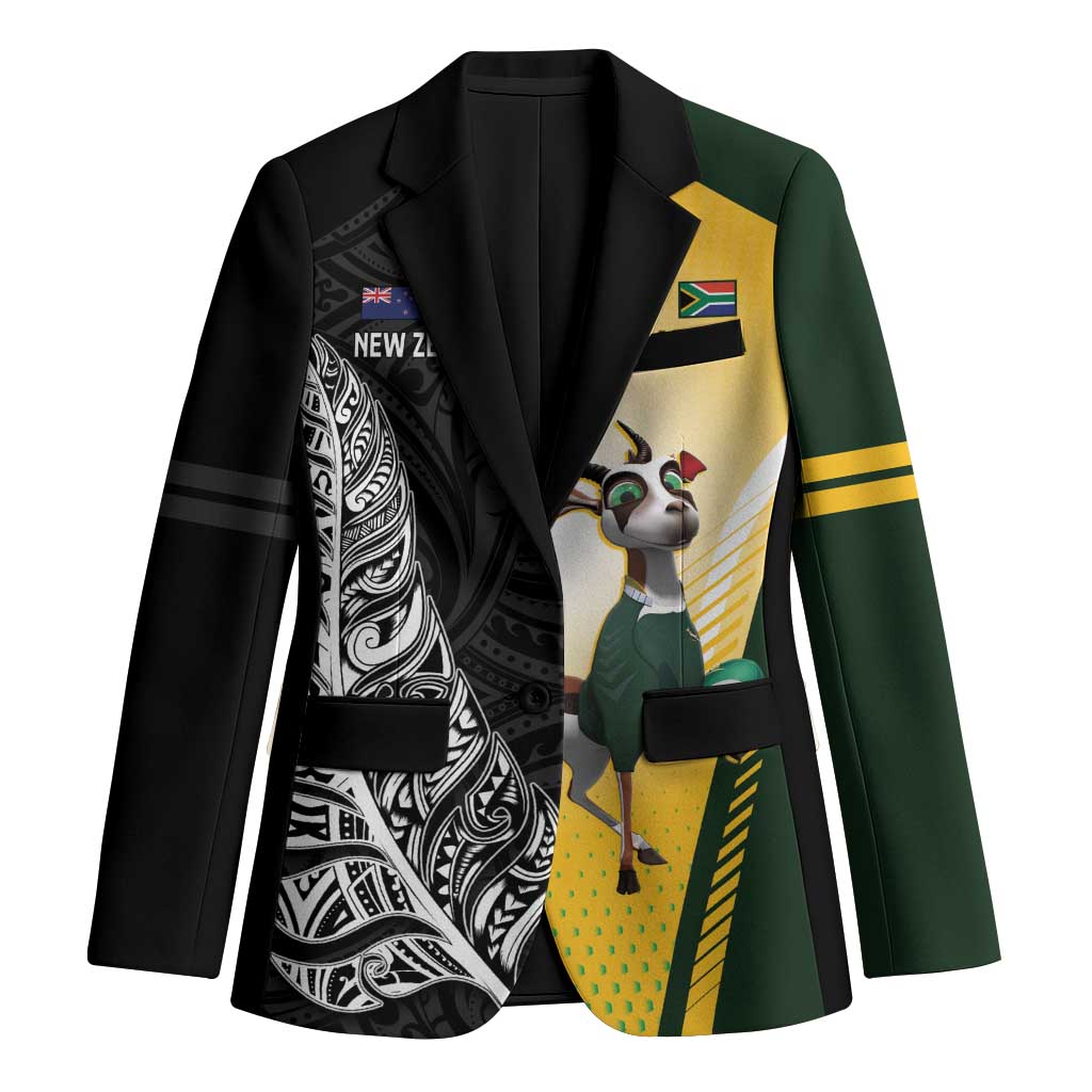 New Zealand and South Africa Rugby Custom Blazer Maori Silver Fern Springbok Together - Aussie Hoodie