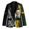 New Zealand and South Africa Rugby Custom Blazer Maori Silver Fern Springbok Together - Aussie Hoodie