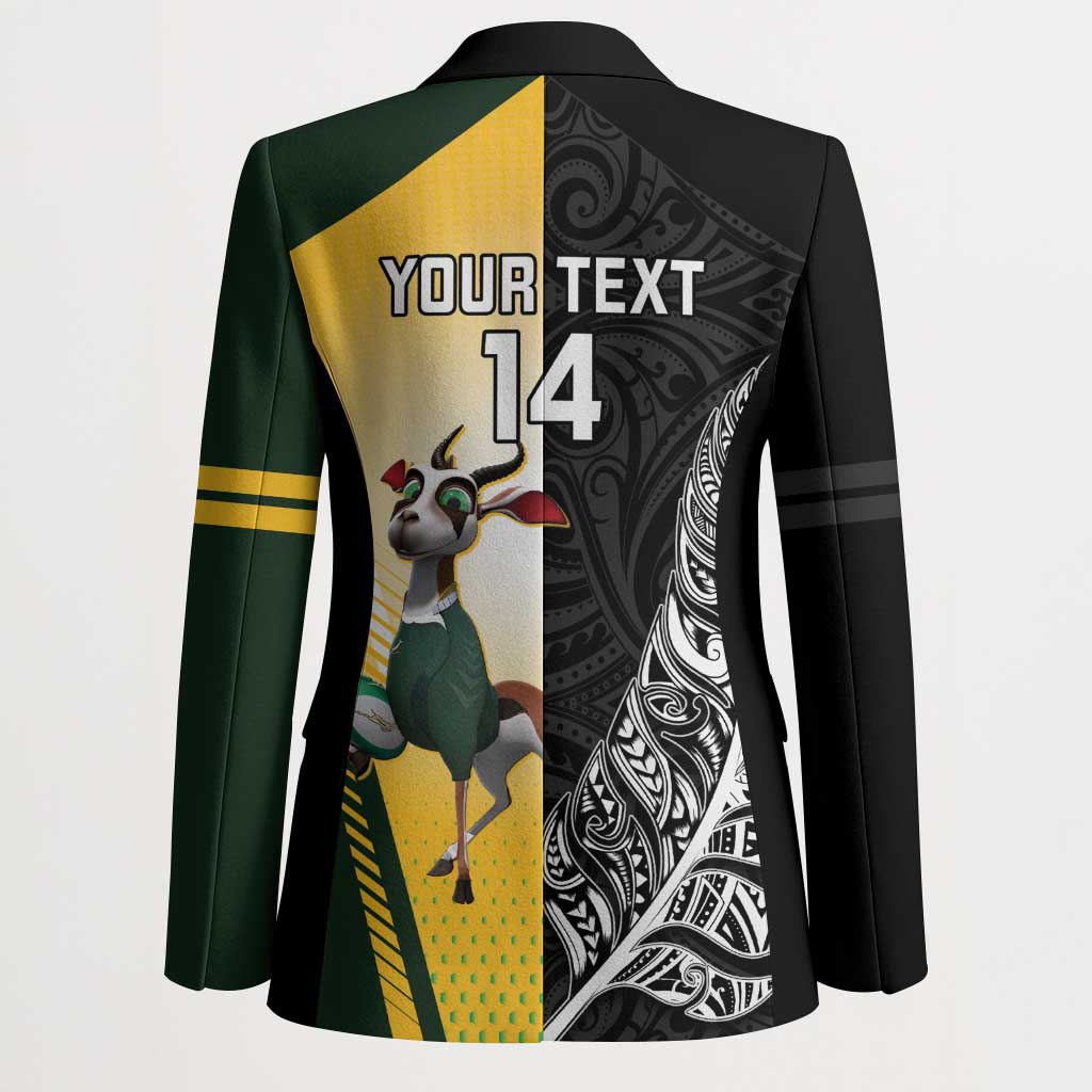 New Zealand and South Africa Rugby Custom Blazer Maori Silver Fern Springbok Together - Aussie Hoodie