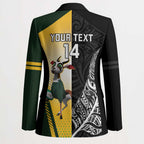 New Zealand and South Africa Rugby Custom Blazer Maori Silver Fern Springbok Together - Aussie Hoodie
