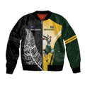 New Zealand and South Africa Rugby Custom Bomber Jacket Maori Silver Fern Springbok Together - Aussie Hoodie