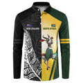 New Zealand and South Africa Rugby Custom Button Sweatshirt Maori Silver Fern Springbok Together - Aussie Hoodie