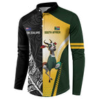 New Zealand and South Africa Rugby Custom Button Sweatshirt Maori Silver Fern Springbok Together - Aussie Hoodie