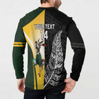 New Zealand and South Africa Rugby Custom Button Sweatshirt Maori Silver Fern Springbok Together - Aussie Hoodie