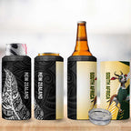 New Zealand and South Africa Rugby 4 in 1 Can Cooler Tumbler Maori Silver Fern Springbok Together - Aussie Hoodie
