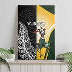 New Zealand and South Africa Rugby Custom Canvas Wall Art Maori Silver Fern Springbok Together - Aussie Hoodie