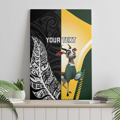 New Zealand and South Africa Rugby Custom Canvas Wall Art Maori Silver Fern Springbok Together - Aussie Hoodie