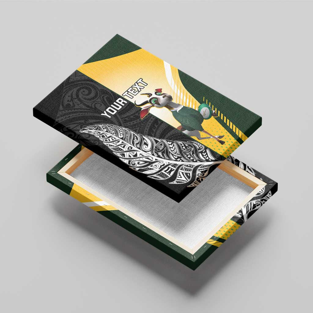 New Zealand and South Africa Rugby Custom Canvas Wall Art Maori Silver Fern Springbok Together - Aussie Hoodie