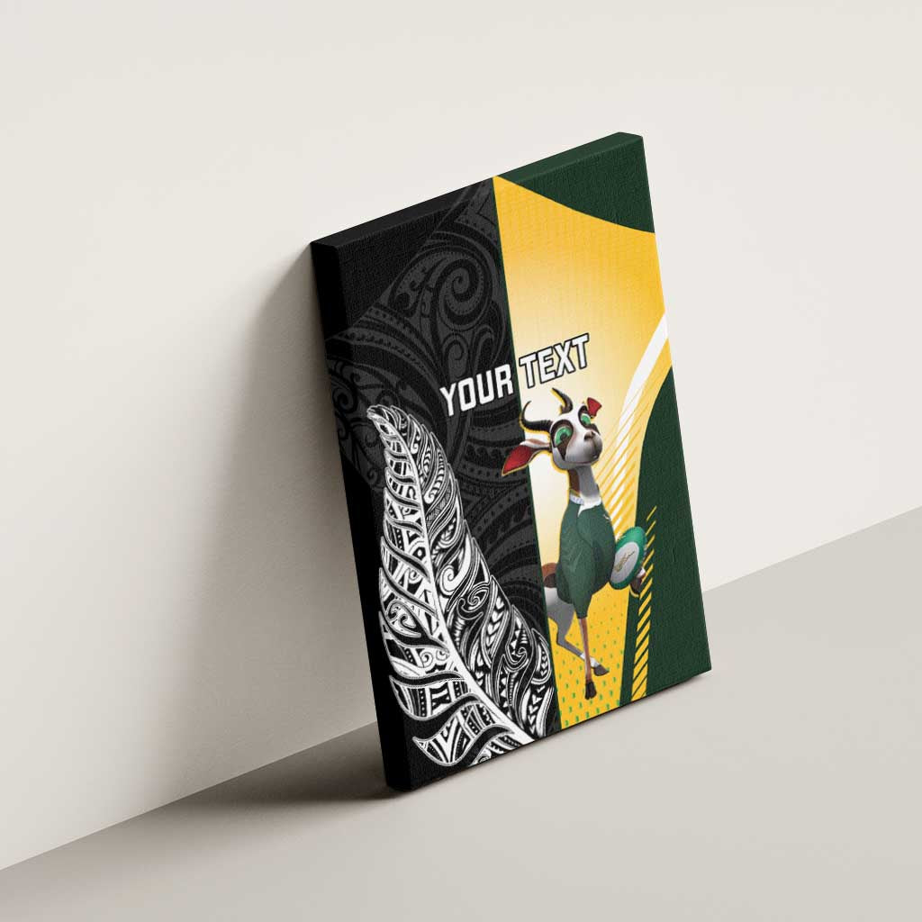 New Zealand and South Africa Rugby Custom Canvas Wall Art Maori Silver Fern Springbok Together - Aussie Hoodie