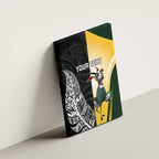 New Zealand and South Africa Rugby Custom Canvas Wall Art Maori Silver Fern Springbok Together - Aussie Hoodie