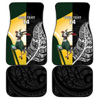 New Zealand and South Africa Rugby Custom Car Mats Maori Silver Fern Springbok Together - Aussie Hoodie