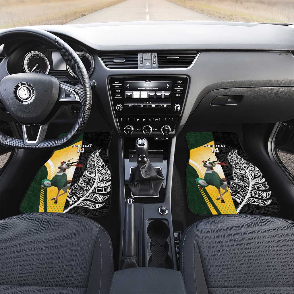New Zealand and South Africa Rugby Custom Car Mats Maori Silver Fern Springbok Together - Aussie Hoodie