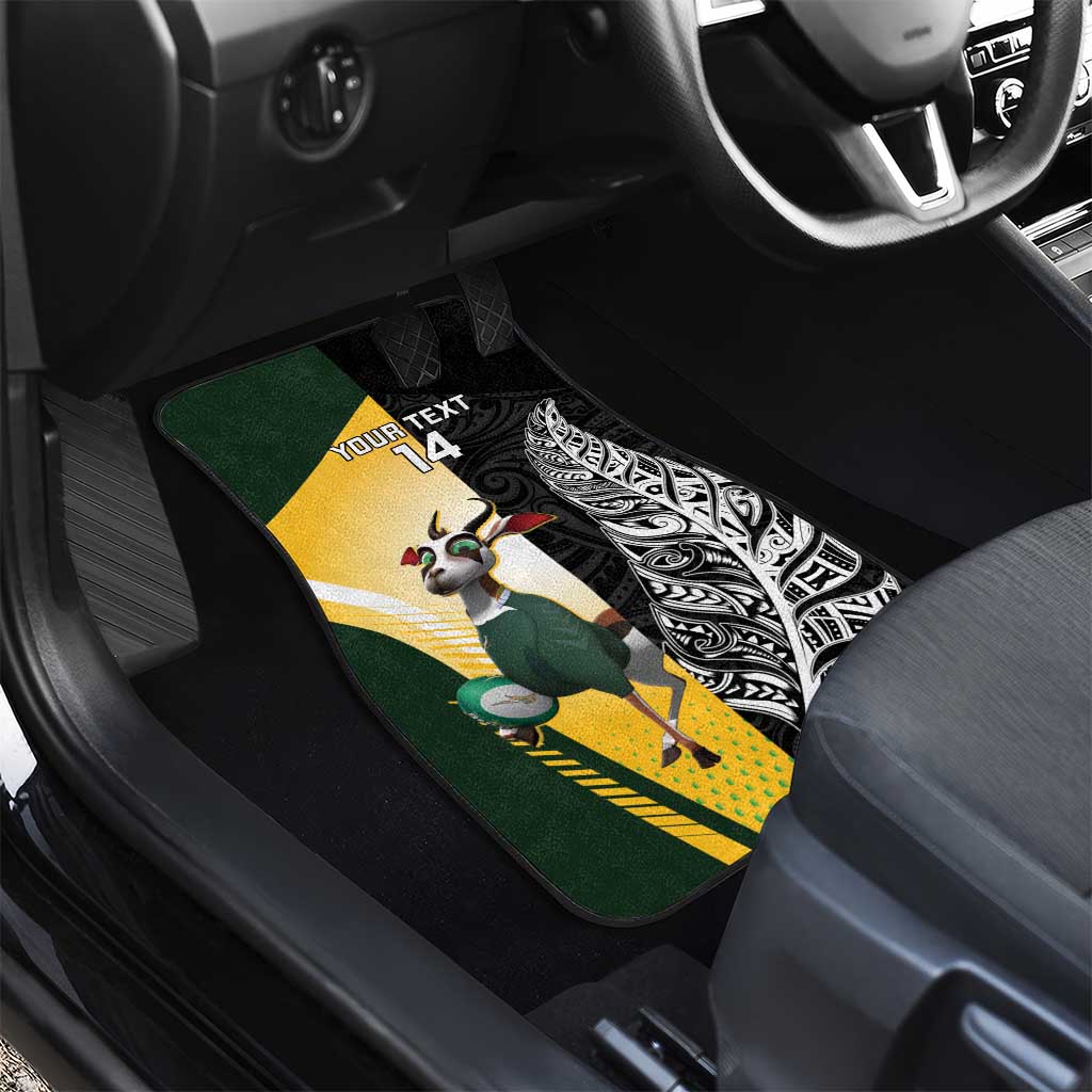 New Zealand and South Africa Rugby Custom Car Mats Maori Silver Fern Springbok Together - Aussie Hoodie