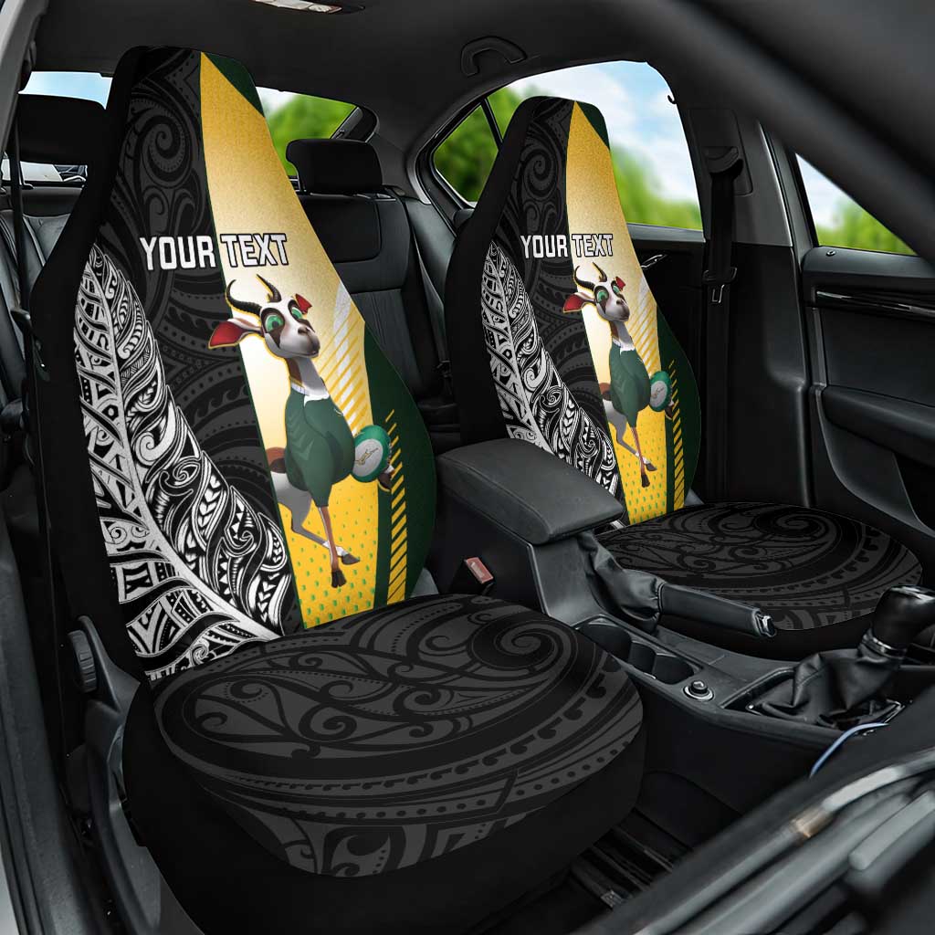 New Zealand and South Africa Rugby Custom Car Seat Cover Maori Silver Fern Springbok Together - Aussie Hoodie