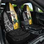 New Zealand and South Africa Rugby Custom Car Seat Cover Maori Silver Fern Springbok Together - Aussie Hoodie