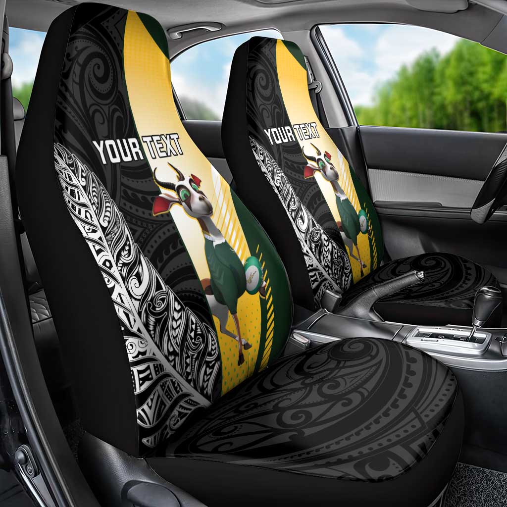 New Zealand and South Africa Rugby Custom Car Seat Cover Maori Silver Fern Springbok Together - Aussie Hoodie
