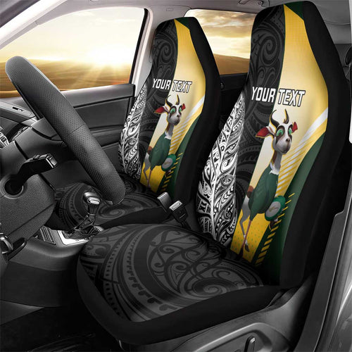 New Zealand and South Africa Rugby Custom Car Seat Cover Maori Silver Fern Springbok Together - Aussie Hoodie
